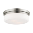 Livex Lighting Stratus 2-Ligth Metal & Glass Ceiling Mount in Brushed Nickel