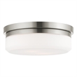 Livex Lighting Stratus 2-Ligth Metal & Glass Ceiling Mount in Brushed Nickel