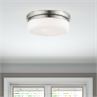 Livex Lighting Stratus 2-Ligth Metal & Glass Ceiling Mount in Brushed Nickel