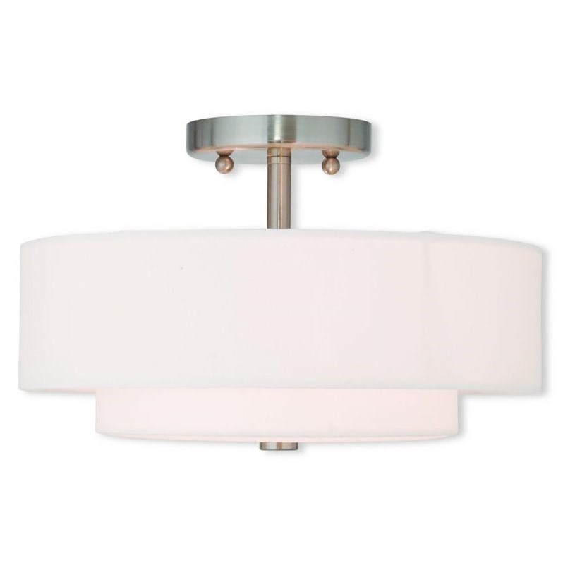 Livex Lighting Claremont Ceiling Mount in Brushed Nickel