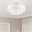 Livex Lighting Meridian 3-Light Metal & Fabric Ceiling Mount in Brushed Nickel