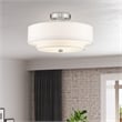 Livex Lighting Meridian 3-Light Metal & Fabric Ceiling Mount in Brushed Nickel