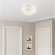 Livex Lighting Meridian 3-Light Metal & Fabric Ceiling Mount in Brushed Nickel