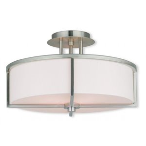 Livex Lighting Wesley Ceiling Mount in Brushed Nickel