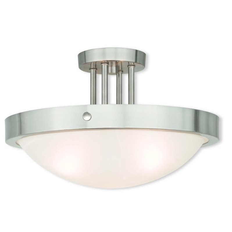 Livex Lighting New Brighton Ceiling Mount in Brushed Nickel