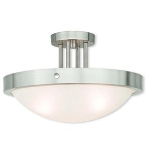 Livex Lighting New Brighton Ceiling Mount in Brushed Nickel