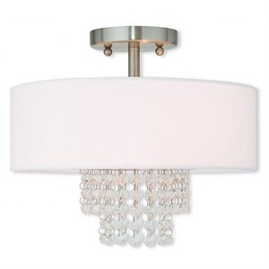 Livex Lighting Carlisle Ceiling Mount in Brushed Nickel