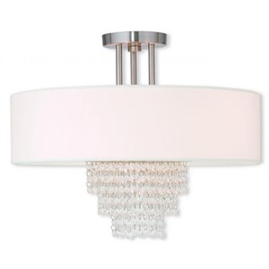 Livex Lighting Carlisle Ceiling Mount in Brushed Nickel