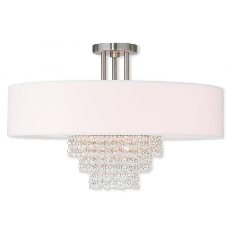 Livex Lighting Carlisle Ceiling Mount in Brushed Nickel