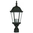 Livex Lighting Hamilton 3-Light Metal Outdoor Post Top Lantern in Textured Black