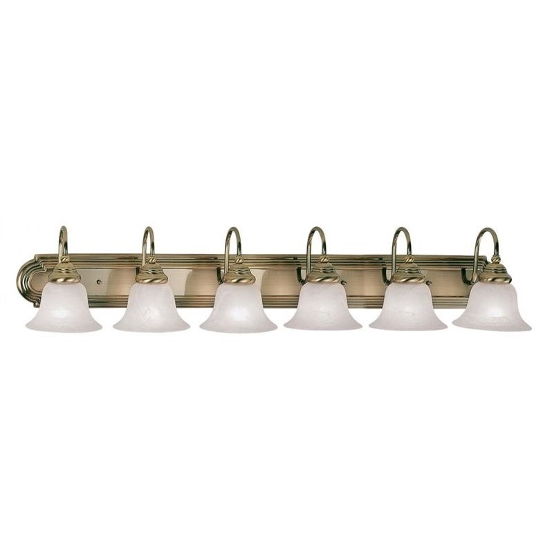 Livex Lighting Belmont 6 Bath Light in Antique Brass