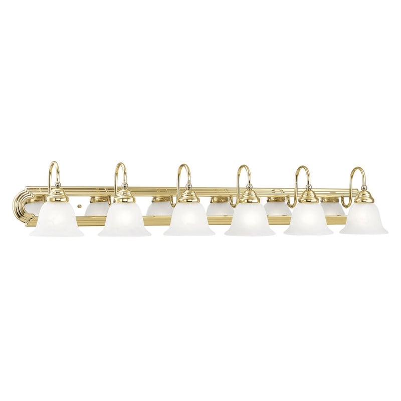 Livex Lighting Belmont 6 Bath Polished Brass and Chrome Light in Multi-Color