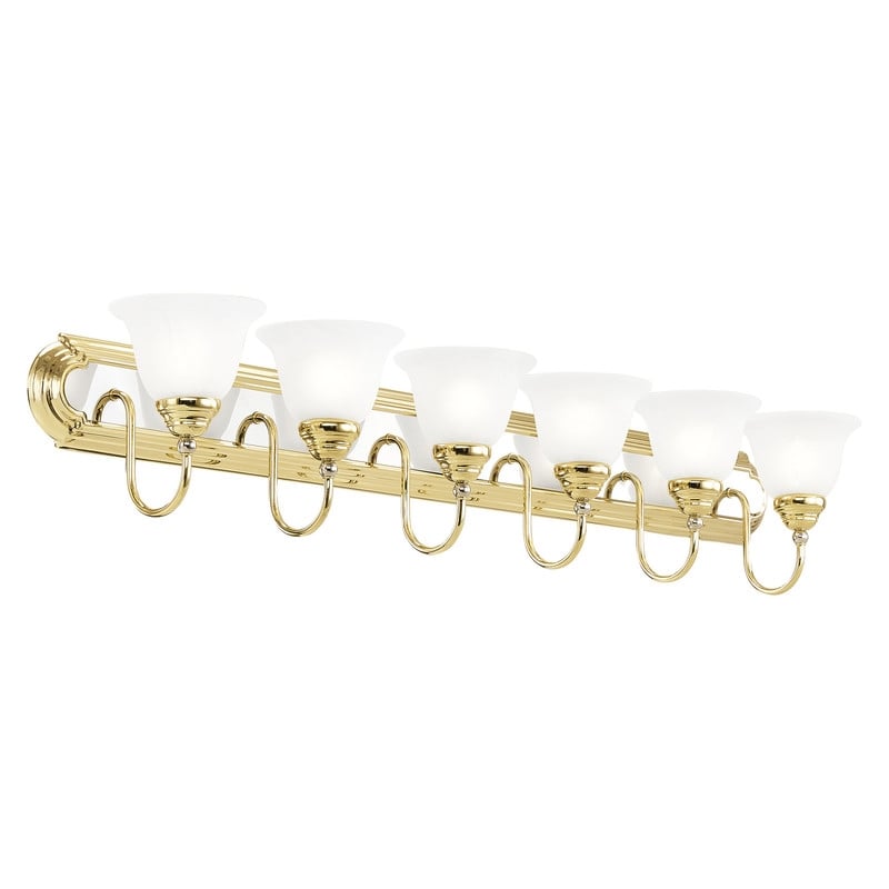 Livex Lighting Belmont 6 Bath Polished Brass and Chrome Light in Multi-Color