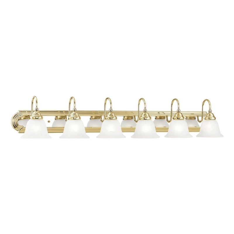Livex Lighting Belmont 6 Bath Polished Brass and Chrome Light in Multi-Color