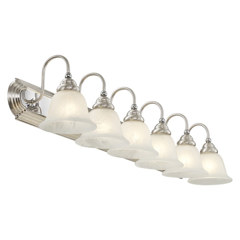 Livex Lighting Belmont 6 Bath Light in Brushed Nickel and Chrome