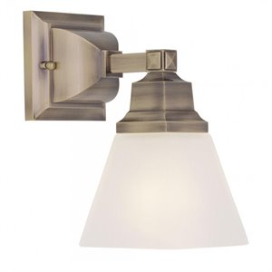livex lighting mission bath light in antique brass