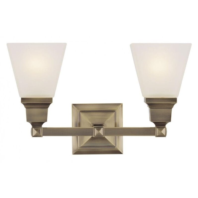 Livex Lighting Mission 2 Bath Light in Antique Brass