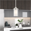 Livex Lighting Manhattan 1-Light Metal & Glass Single Pendant in Brushed Nickel