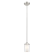 Livex Lighting Manhattan 1-Light Metal & Glass Single Pendant in Brushed Nickel
