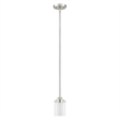 Livex Lighting Manhattan 1-Light Metal & Glass Single Pendant in Brushed Nickel