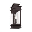 Livex Lighting Princeton 1-Light Brass Outdoor Wall Lantern in Bronze