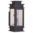 Livex Lighting Princeton 1-Light Brass Outdoor Wall Lantern in Bronze