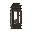Livex Lighting Princeton 2-Light Brass & Glass Outdoor Wall Lantern in Bronze