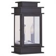 Livex Lighting Princeton 2-Light Brass & Glass Outdoor Wall Lantern in Bronze