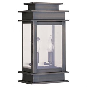 Livex Lighting Princeton 2 Light Outdoor Wall Lantern in Vintage Pewter