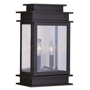 Livex Lighting Princeton 2 Light Outdoor Wall Lantern in Bronze