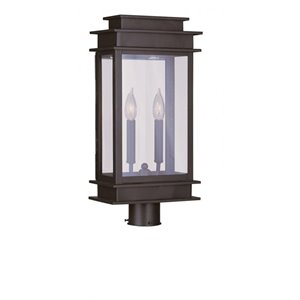 Livex Lighting Princeton 2 Light Outdoor Post Head in Bronze