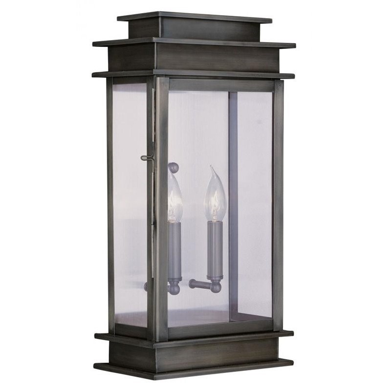 Livex Lighting Princeton 2 Light Outdoor Wall Lantern in Vintage Pewter