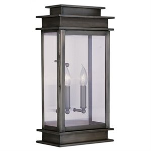 Livex Lighting Princeton 2 Light Outdoor Wall Lantern in Vintage Pewter