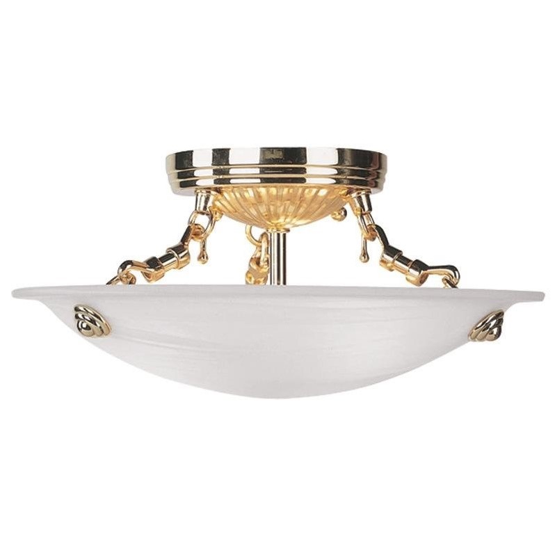 Livex Lighting Oasis Ceiling Mount in Polished Brass