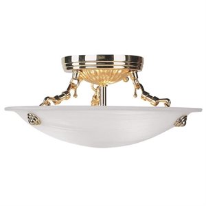 Livex Lighting Oasis Ceiling Mount in Polished Brass