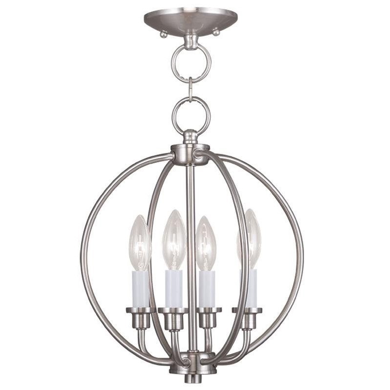 Livex Lighting Milania Convertible Ceiling Mount in Brushed Nickel