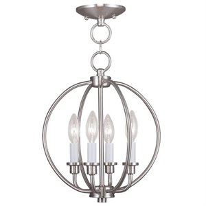 Livex Lighting Milania Convertible Ceiling Mount in Brushed Nickel