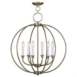 Livex Lighting Milania Chandelier in Antique Brass
