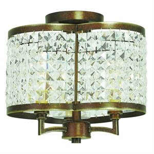 Livex Lighting Grammercy Ceiling Mount in Hand Painted Palacial Bronze