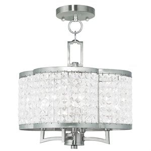Livex Lighting Grammercy Convertible Mini Chandelier in Brushed Nickel