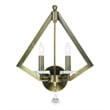 Livex Lighting Diamond 2 Light Wall Sconce in Antique Brass