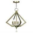 Livex Lighting Diamond Chandelier in Antique Brass