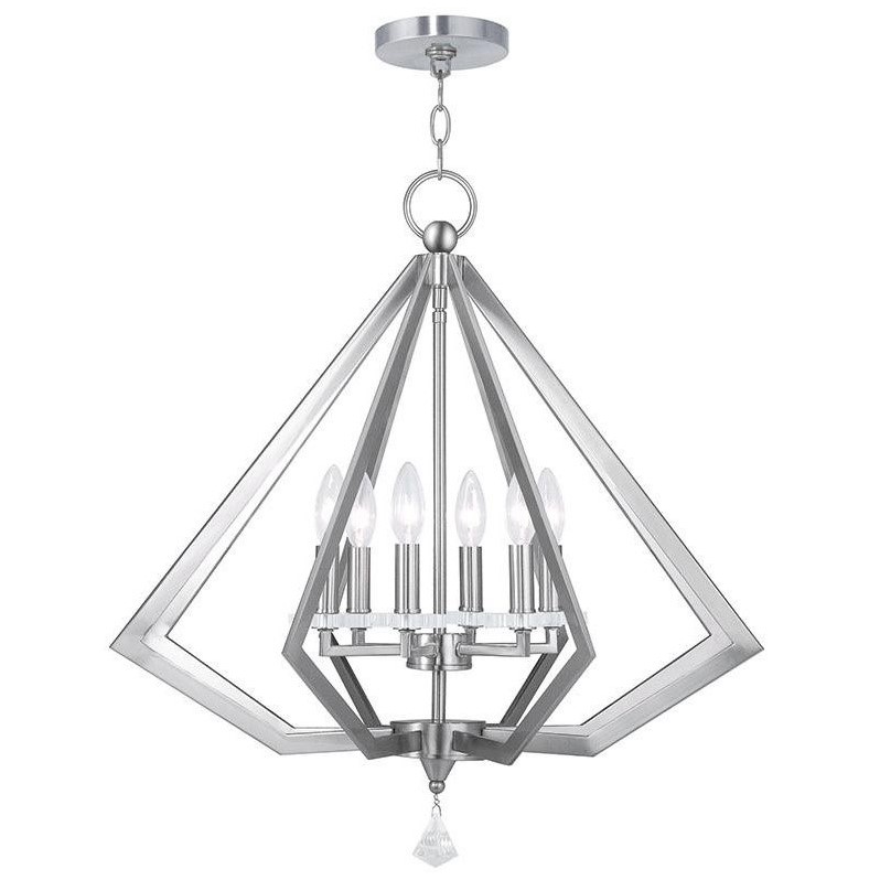 Livex Lighting Diamond Chandelier in Brushed Nickel
