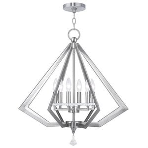Livex Lighting Diamond Chandelier in Brushed Nickel
