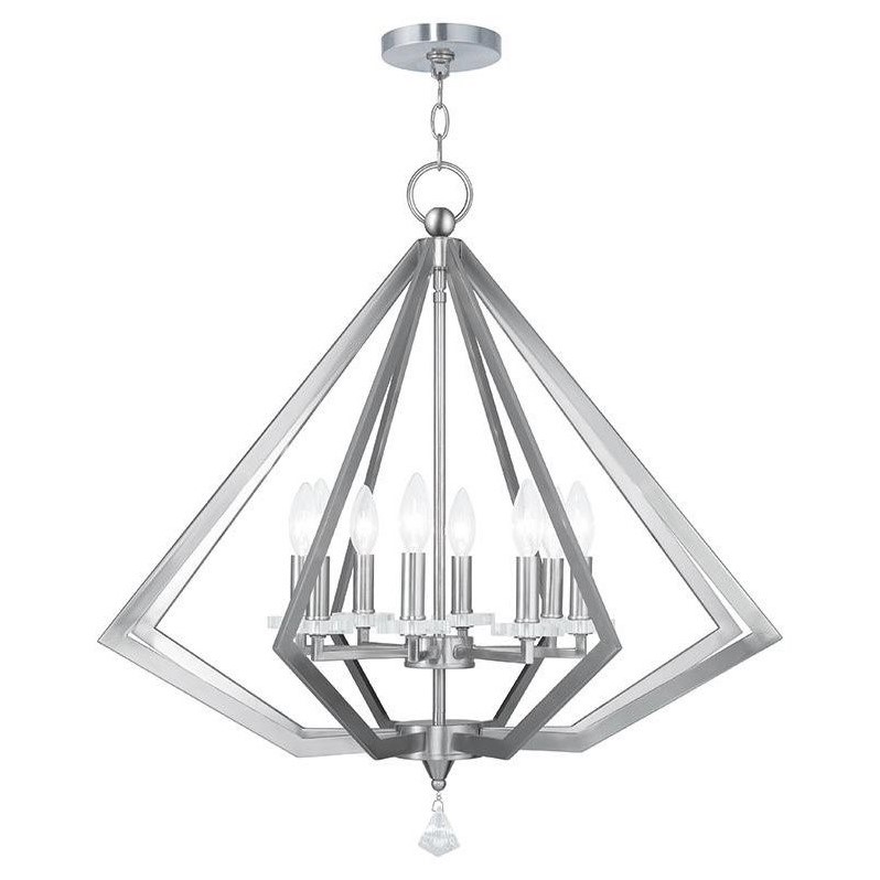 Livex Lighting Diamond Chandelier in Brushed Nickel