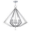 Livex Lighting Diamond Chandelier in Brushed Nickel