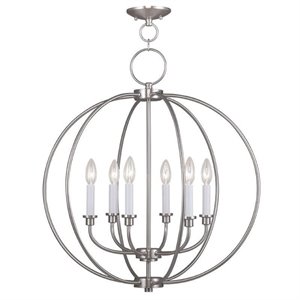 Livex Lighting Milania Chandelier in Brushed Nickel
