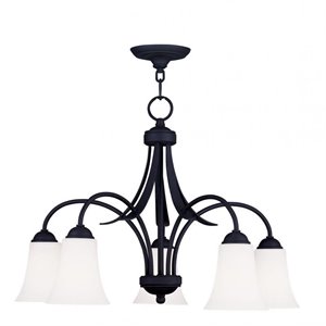 Livex Lighting Ridgedale 5 Light Chandelier in Black