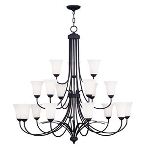 Livex Lighting Ridgedale 18 Light Chandelier in Black