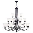 Livex Lighting Ridgedale 18 Light Chandelier in Black